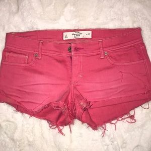 A&F pink jean shorts